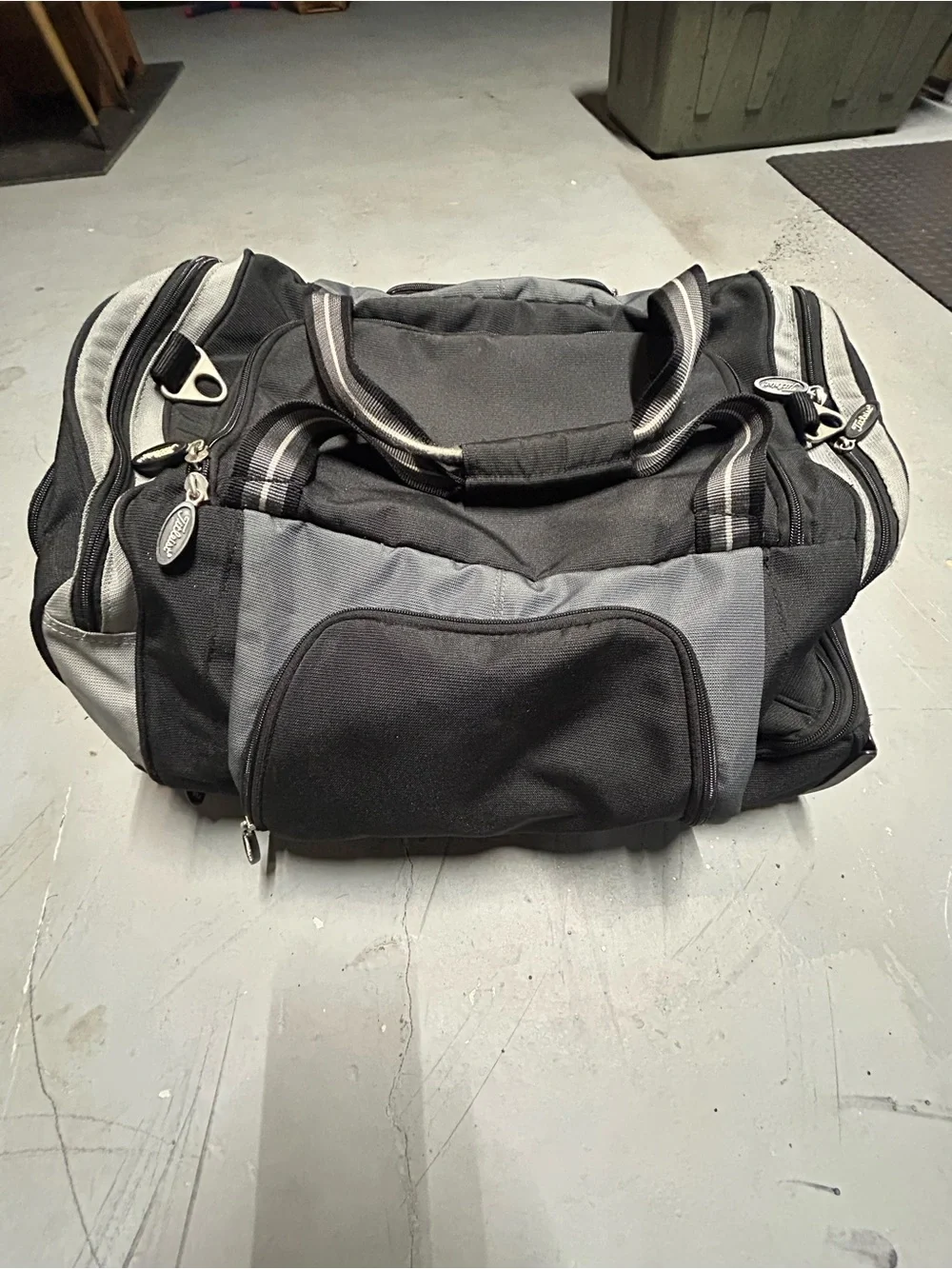 Titleist Black and Gray Duffel Bag with White Logo